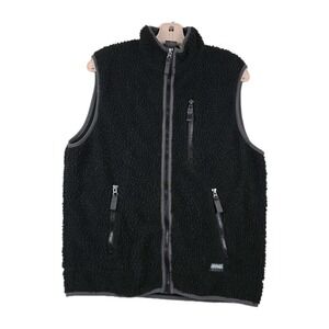 Jockey Brand‎ Men's Size Small Black Sherpa Vest Multi Zipper